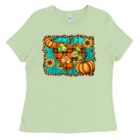 Matcha fall pumpkins and sunflowers heart Ladies Tee - BarkalooDesign