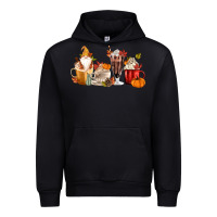 Black Fall Gnome Coffee Cups Urban Hoodie - MaliasSmallBusiness