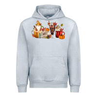Heather Grey Fall Gnome Coffee Cups Urban Hoodie - MaliasSmallBusiness