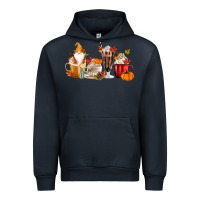 Navy Fall Gnome Coffee Cups Urban Hoodie - MaliasSmallBusiness
