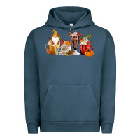 Pigment Midnight Navy Fall Gnome Coffee Cups Urban Hoodie - MaliasSmallBusiness