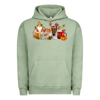 Pigment Oil Green Fall Gnome Coffee Cups Urban Hoodie - MaliasSmallBusiness