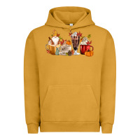 Pigment Peanut Butter Fall Gnome Coffee Cups Urban Hoodie - MaliasSmallBusiness
