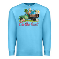 Ocean Blue easter on the hunt Premium Sweatshirt - AdoDesignShop