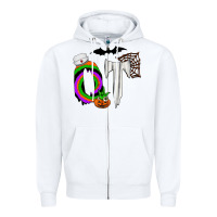 White ot Zipper Hoodie - CowhideDigitalArt