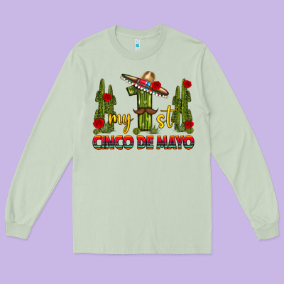 My 1st Cinco De Mayo Long Sleeve Tee Designed By Texasbilliewilder