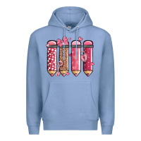 Colony Blue valentine' day teacher school pencils Premium Hoodie - MaliasSmallBusiness