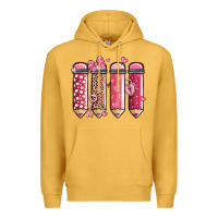 Mustard valentine' day teacher school pencils Premium Hoodie - MaliasSmallBusiness