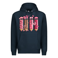 Navy valentine' day teacher school pencils Premium Hoodie - MaliasSmallBusiness