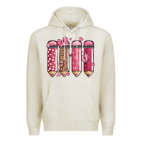 Oatmeal Heather valentine' day teacher school pencils Premium Hoodie - MaliasSmallBusiness