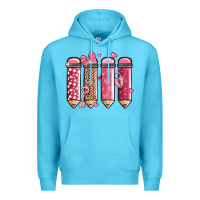 Ocean Blue valentine' day teacher school pencils Premium Hoodie - MaliasSmallBusiness