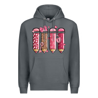 Rock valentine' day teacher school pencils Premium Hoodie - MaliasSmallBusiness