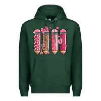 Sports Green valentine' day teacher school pencils Premium Hoodie - MaliasSmallBusiness