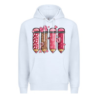 White valentine' day teacher school pencils Premium Hoodie - MaliasSmallBusiness