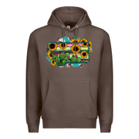 Coffee Montana Map Sunflower Cactus Serape Premium Hoodie - RanaPortraitStore