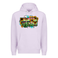 Lilac Montana Map Sunflower Cactus Serape Premium Hoodie - RanaPortraitStore