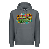 Rock Montana Map Sunflower Cactus Serape Premium Hoodie - RanaPortraitStore