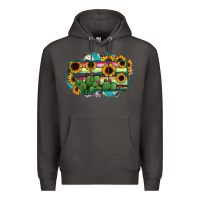 Smoke Montana Map Sunflower Cactus Serape Premium Hoodie - RanaPortraitStore
