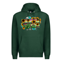 Sports Green Montana Map Sunflower Cactus Serape Premium Hoodie - RanaPortraitStore