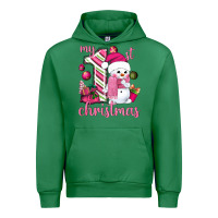 Emerald My 1st. pink Christmas with cute snowman Urban Hoodie - NancyCooperArtShop