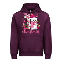 Mauve Wine My 1st. pink Christmas with cute snowman Urban Hoodie - NancyCooperArtShop