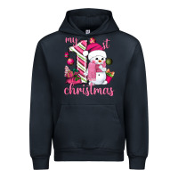 Navy My 1st. pink Christmas with cute snowman Urban Hoodie - NancyCooperArtShop