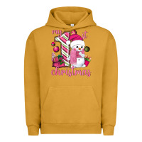 Pigment Peanut Butter My 1st. pink Christmas with cute snowman Urban Hoodie - NancyCooperArtShop
