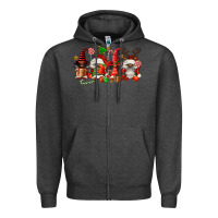 Charcoal Heather christmas afro gnomies Zipper Hoodie - FaDigitalArtStudio