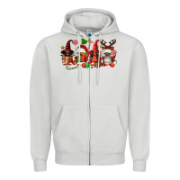 Dove Grey christmas afro gnomies Zipper Hoodie - FaDigitalArtStudio