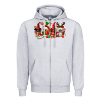 Heather Grey christmas afro gnomies Zipper Hoodie - FaDigitalArtStudio