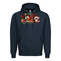 Navy christmas afro gnomies Zipper Hoodie - FaDigitalArtStudio