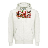 Oatmeal Heather christmas afro gnomies Zipper Hoodie - FaDigitalArtStudio