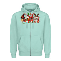 Seafoam christmas afro gnomies Zipper Hoodie - FaDigitalArtStudio