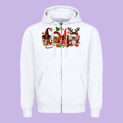 Christmas Afro Gnomies Zipper Hoodie Designed By Fadigitalartstudio