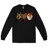 Black peace love shiba inu Long Sleeve Tee - RanaPortraitStore