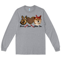 Heather Grey peace love shiba inu Long Sleeve Tee - RanaPortraitStore