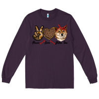 Plum peace love shiba inu Long Sleeve Tee - RanaPortraitStore