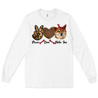 White peace love shiba inu Long Sleeve Tee - RanaPortraitStore