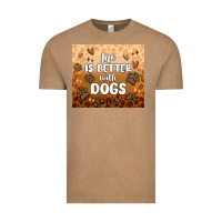 Vintage Coffee life is better with dogs Vintage Tee - MaliasSmallBusiness