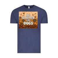 Vintage Denim life is better with dogs Vintage Tee - MaliasSmallBusiness