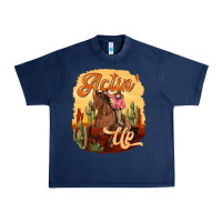 Navy cowgirl actin up Urban Heavy Tee - texasbilliewilder