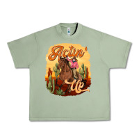 Oil Green cowgirl actin up Urban Heavy Tee - texasbilliewilder