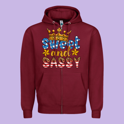 Usa Sweet And Sassy Zipper Hoodie Designed By Hra Design Shop