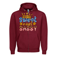 Burgundy usa sweet and sassy Zipper Hoodie - HRA Design Shop