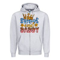 Heather Grey usa sweet and sassy Zipper Hoodie - HRA Design Shop
