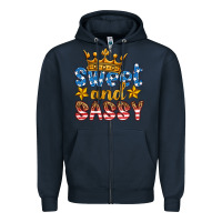 Navy usa sweet and sassy Zipper Hoodie - HRA Design Shop