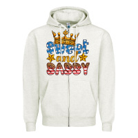 Oatmeal Heather usa sweet and sassy Zipper Hoodie - HRA Design Shop