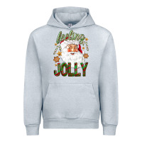 Heather Grey Feeling Jolly with Santa Urban Hoodie - NancyCooperArtShop