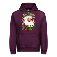 Mauve Wine Feeling Jolly with Santa Urban Hoodie - NancyCooperArtShop