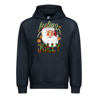 Navy Feeling Jolly with Santa Urban Hoodie - NancyCooperArtShop